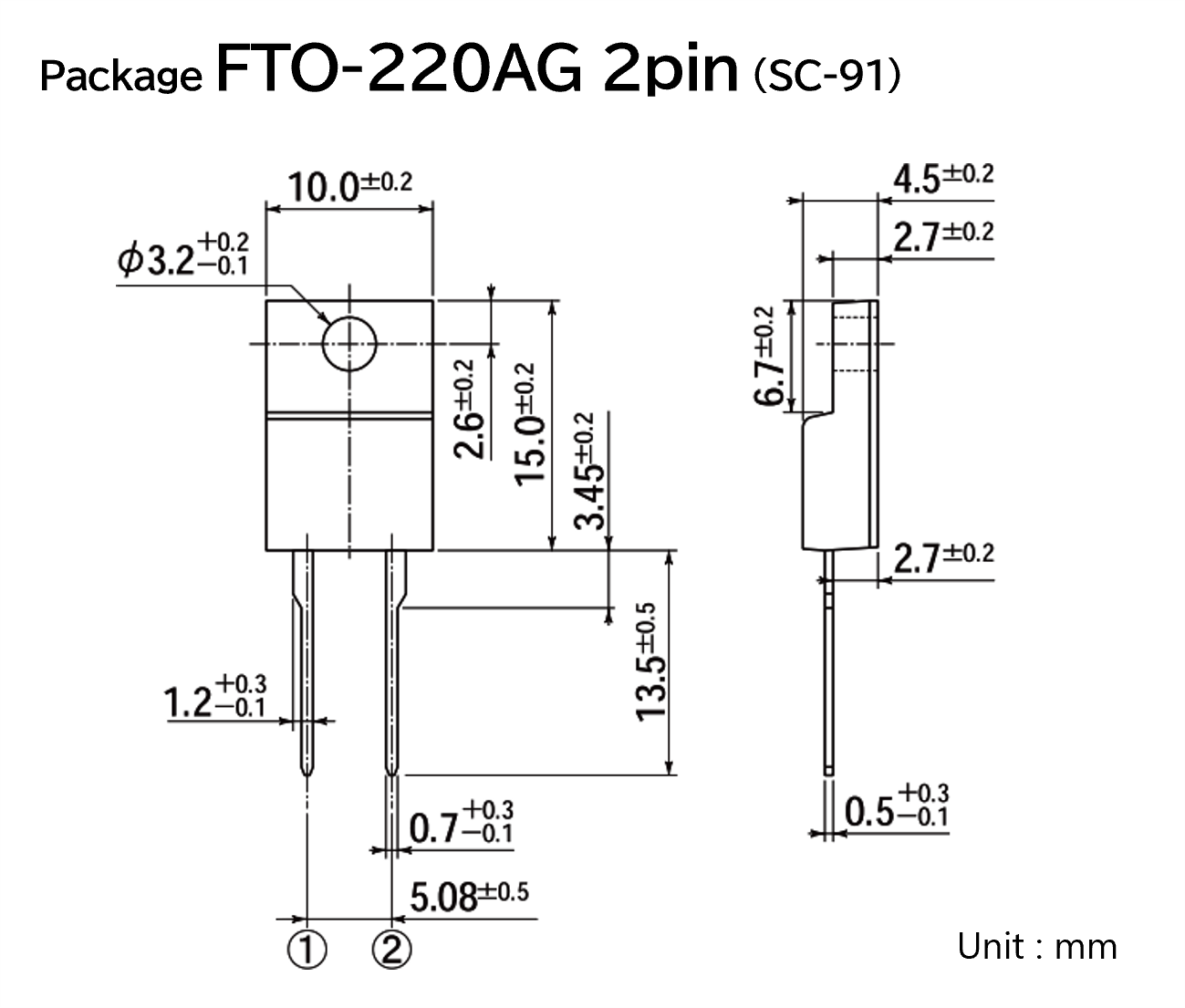 650V高耐压大电流快速恢复二极管“Z系列”外形尺寸图