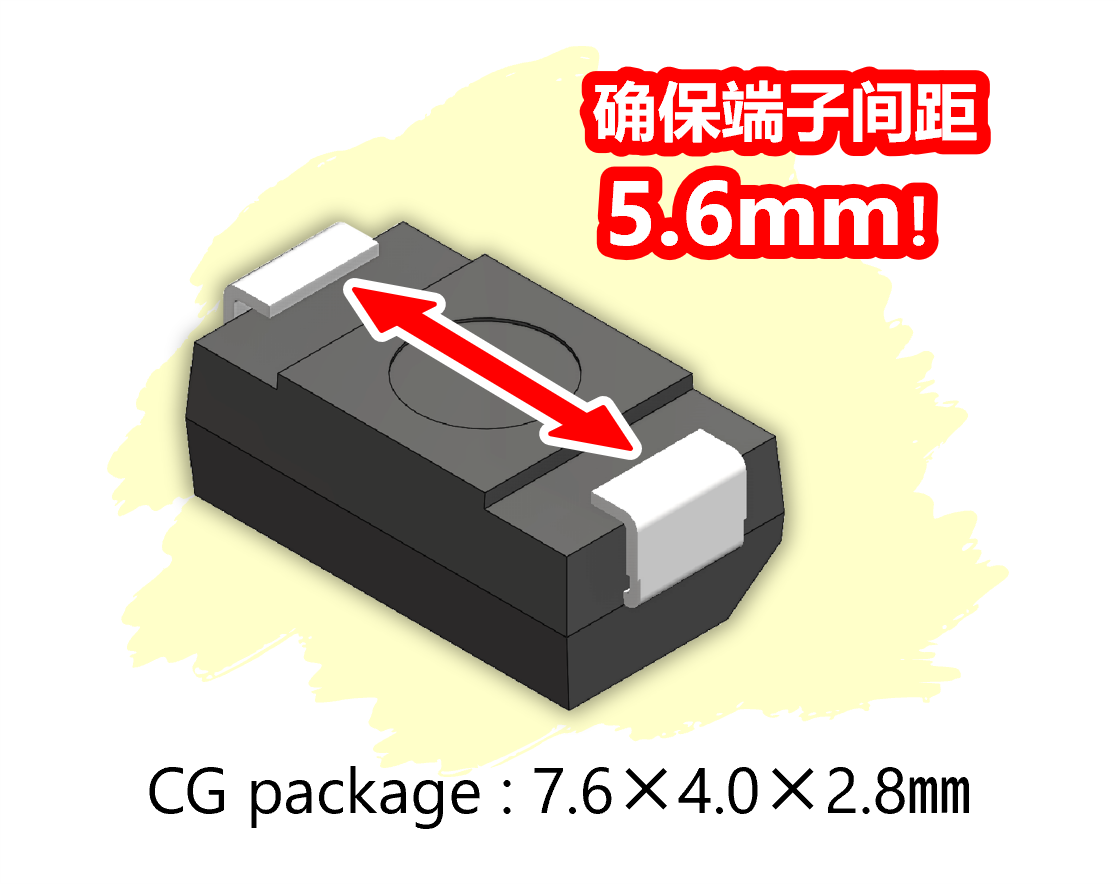 高压表面贴装封装,端子间距为 5.6mm